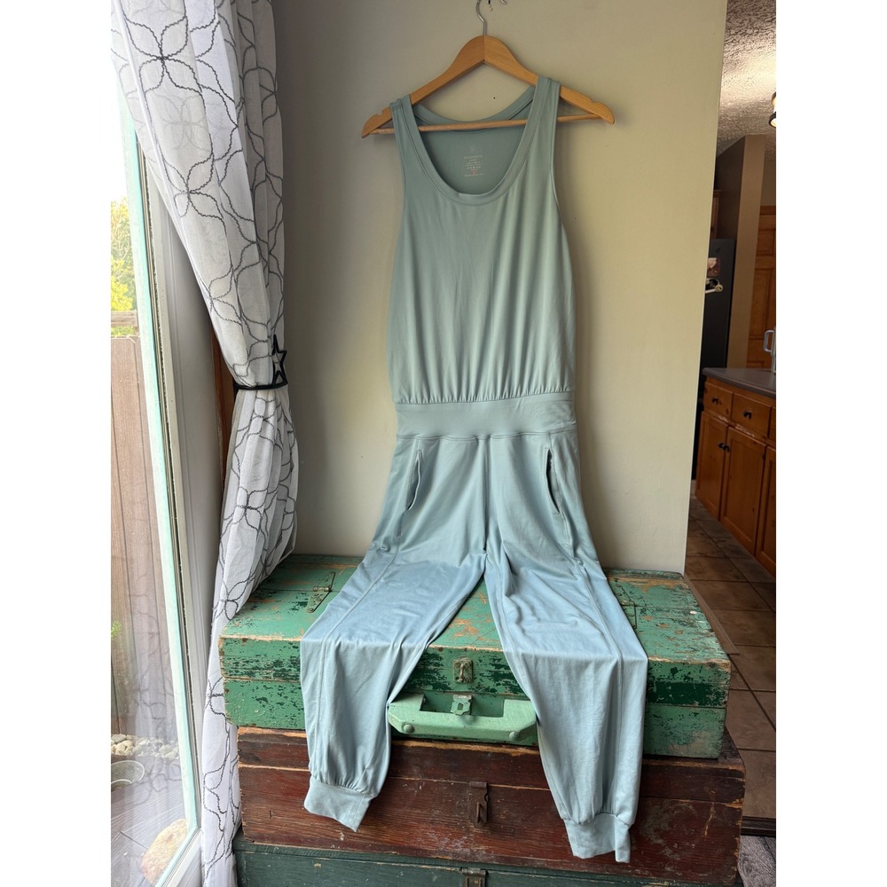 Sweaty Betty Gary Jumpsuit Small Light Blue Sleeveless Activewear sporty lounge